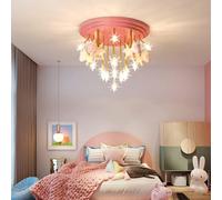 ZZLHY Cartoon Semi Flush Ceiling Light with Star Glass Shade Princess Lamp Fixture,for Bedroom