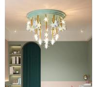 ZZLHY Cartoon Semi Flush Ceiling Light with Star Glass Shade Princess Lamp Fixture,for Bedroom