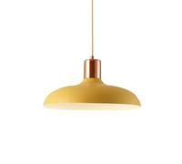 ZZLHY Chandeliers, Nordic Industrial Style Pendant Light, Colored Dome Lampshade, Adjustable Ceiling Lantern for Kitchen Island, Bar, Restaurant, Living Room(Giallo,30cm)