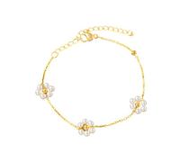 ZZLHY Charming Imitation Pearl Flower Necklace For Women, Elegant Flower Pearl Necklace Bracelet Sets - Bohemian Pearl Choker, Flower Necklace For Valentine Birthday Gifts