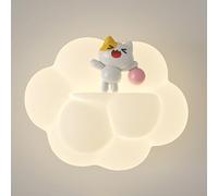 ZZLHY Child's Room Led Wall Sconce Cream Acrylic Wall Mounted Light for Bedroom Bedside, 18W 3 Color Mode Cute Cartoon Wall Lamp Kindergarten Nursery Wall Lighting Fixtures, 9in