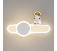 ZZLHY Child's Room Wall Sconce for Bedside, Led Long Strip Wall Mounted Light 21W Astronaut Wall Lamp with Acrtlic Shade- 3 Color Temperatures, Living Room Bedroom Wall Lamps (L: 37.5cm)