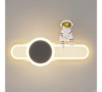 ZZLHY Child's Room Wall Sconce for Bedside, Led Long Strip Wall Mounted Light 21W Astronaut Wall Lamp with Acrtlic Shade- 3 Color Temperatures, Living Room Bedroom Wall Lamps (L: 37.5cm)
