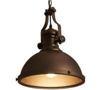 ZZLHY Creative Nordic Iron Old Bar Restaurant Chandelier - Nostalgia Style Chandelier, 32cm Diameter, Black Flush Mount Light for Dining Room, Bar, Restaurant, Living Room