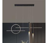 ZZLHY Dimmable Pendant Lamp with Remote Control for Dining Room Adjustable Height Chandelier for Kitchen and Living Room Black (L100cm)
