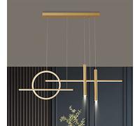 ZZLHY Dimmable Pendant Lamp with Remote Control for Dining Room Height Adjustable Chandelier for Bedroom Kitchen Office Living Room Gold (L120cm)