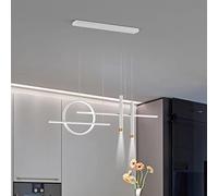 ZZLHY Dimmable Pendant Lamp with Remote Control Height Adjustable Chandelier for Dining Room Bedroom Kitchen Office Living Room White (L120cm)