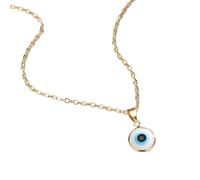ZZLHY Evil Eye Necklace For Women And Girls, 925 Sterling Silver Deep Sea Blue Evil Eye Pendant Necklace Turkish Blue Eye Choker Glass, Evil Eye Necklace Gold, Evil Eye Necklace Silver