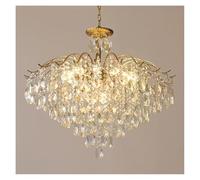 ZZLHY French LED Crystal Light Fixtures For Bedroom, Study And Dining Room. Height-adjustable Ceiling Chandelier(CD80cm)