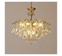 ZZLHY French LED Crystal Light Fixtures For Bedroom, Study And Dining Room. Height-adjustable Ceiling Chandelier(CD60cm)