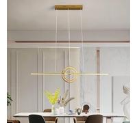 ZZLHY Gold Chandelier Black Living 42W LED Dimmable Hanging Pendant Fixture Kitchen Island Compatible with Table Dining Room Bar,Ceiling Light