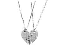 ZZLHY Heart Apart Charm Necklace 2PCS jewelry necklaces Clavicle Chain for heart accessories European and American lovers jewelry set Half Heart Pendant Necklace