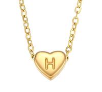 ZZLHY Heart Initial Necklace For Women, Minimalist Small Love Initial Necklace, A B C D E F G I J Letter Heart Pendant Necklace, Heart Necklace With Initial (H - Heart Initial