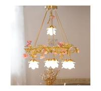 ZZLHY Indoor Led Ceiling French Pastoral Chandelier E27 Ceramic Rose Pendant Lamps Compatible with Living Home Decor Lighting Suspension,Foyer