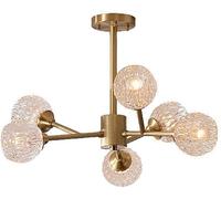 ZZLHY Indoor Led Crystal Sputnik Chandelier Contemporary Gold Ceiling Mid Century Pendant Light Compatible with Kitchen Living Room 6 Heads,Foyer