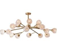 ZZLHY Indoor Led Crystal Sputnik Chandelier Contemporary Gold Ceiling Mid Century Pendant Light Compatible with Kitchen Living Room 18 Heads,Foyer