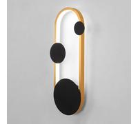 ZZLHY Indoor Wall Light LED Ring Wall Sconce, 40cm Bedroom Bedside Nordic 12W Wall Lamp, Long Strip Wall Lighting Fixtures Bedside Lights for Living Room Hallway - 3 Color Mode