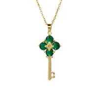 ZZLHY Key Necklace For Women, Heart Key Zircon Pendant Necklace, Key Necklaces For Women, Lock And Key Necklace, Skeleton Key Necklace, Heart Key Necklace, Key Gold Necklace, The Giving Keys