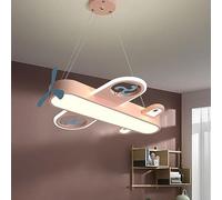 ZZLHY LED Chandelier,Wrought Iron Cartoon Dimmable Aircraft Light, Creative Material Hanging Wire Adjustable Hotel Living Children‘s Room Decorative Lighting (Color Pink, Size 51