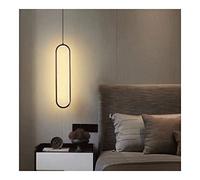 ZZLHY Long Strip Round Ring, Industrial Vintage Pendant Lights, Acrylic Lampshade Ceiling Hanging Lamp Fixture Apply to Bedroom Restaurant Bar Kitchen,Blacka80cm-White Light