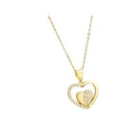 ZZLHY Lucky Heart Necklace For Women, Hollow Heart Romantic Lucky Four Leaf Pendants Necklaces, Love Heart Pendant Necklace, Heart Necklace, 4 Heart Necklace