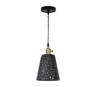 ZZLHY Natural Stlight Fixtures Kitchen Island Single Farmhouse Industrial Hanging Ceiling Lamp Faux Concrete Lighting Mid Century Chandelier for Dining Room Table Office Cbar/Black