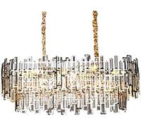 ZZLHY Nordic Crystal Chandelier - Golden Pendant Light, Adjustable Height, Ideal for Living Room, Kitchen Island, Bedroom, Foyer, Hallway, Golden Finish(90x31x29cm)