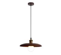 ZZLHY Nordic Industrial Pendant Light with Retro Shade Ideal for Bedrooms, Living Rooms & More (Walnut Color, 28cm)