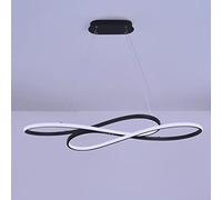 ZZLHY Nordic Pendant Lights, Creativity Curved Hanging Lamp Fixture with Adjustable Line for Living Room, Bedroom, Dining Room,Black+White Light6