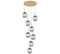 ZZLHY Novelty Glass Shade Chandelier Creative Spiral Stairs Lighting Duplex Building Restaurant Lighting/B