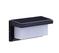 ZZLHY Solar Lights Outdoor,Solar Decorative Garden Lighting, Waterproof Outside Lamp for Exterior Walls, Corridor, Staircase, Balcony, Courtyard, Warm White (Color : Black 18w)
