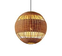 ZZLHY Spherical Art Chandelier Handwoven Rattan Pendant Light Single-Head Hanging Ceiling Lamp for Hotel & Café Decor Stylish Home Fixture