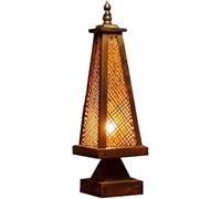 ZZLHY Table Nightstand Antique Weaving Traditional Lamp Wooden Tower Shaped Desk Light Bedside Lamp,Chandelier
