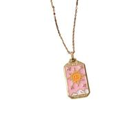 ZZLHY Tarot Card Necklace For Women And Girls, Punk Tarot Sun God Star Moon Hand Flame Square Necklace, Pisces Necklace, Taurus Necklace, Celestial Necklace, Pisces Necklace For Women