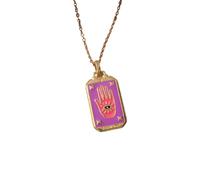 ZZLHY Tarot Card Necklace For Women And Girls, Punk Tarot Sun God Star Moon Hand Flame Square Necklace, Pisces Necklace, Taurus Necklace, Celestial Necklace, Pisces Necklace For Women