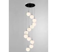 ZZLHY White Chandelier Compatible with Living Room Stairs Multi Glass Balls Long Villa Duplex Pavilion Fashion Restaurant,Ceiling Light