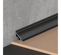 ZZLQIAN Aluminum Scotia,Laminate,Floor,Tile, Wall Corner, Beading & Skirting Board Trim Strips,Caulk Strip,Quadrant Trim,90cm x6 Lengths,Floor Edging Strip, Edging for All Types of Flooring,Black