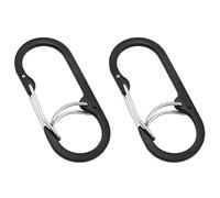 ZZLZX 2PCS Zinc Alloy Spring Key Chain Anti Theft Quick Release Clip 2.5x1x0.8 inches for Small Carabiner DIY Paracord Bracelet Bag Zipper Pull Black