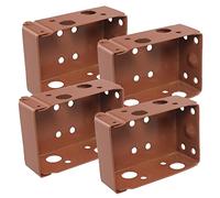 ZZLZX 4PCS 2 inch Brown Low Profile Box Mounting Bracket for Headrail, Thin Box Railing Low Rail Blinds Bracket, Blinds Mounting Bracket