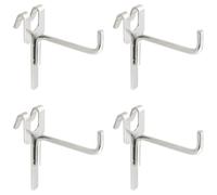 ZZLZX 4PCS Mesh Storage Hooks Stainless Steel Multi Purpose Organization Hooks 2.4x2x0.8 inches for Home Store and Retail Item Display