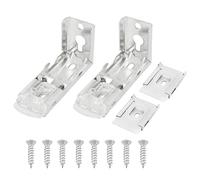 ZZLZX Mounting Brackets for Vertical Blinds, 2 Sets Replacement Mount Hardware with 8X Screws, L-Shaped Metal Blinds Mounting Bracket, Silver, Plastic Metal, Tool Free Installation