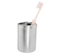 ZZLZX Stainless Steel Toothbrush Cup Holder Round Metal Tumbler Cup for Bathroom Vanity Countertops Rinsing, Drinking, Storing Dental Accessories and Organizing Makeup Brushes