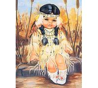 ZZMMUW 5D Diamond Patg Kits for Adults American Native Dian Little Girl Portrait Full Suare Drill Diamond Art Accessories Cross Stitch Cute Angel Gemstones for Wall Decoration Gift / Xch40 x 50 cm