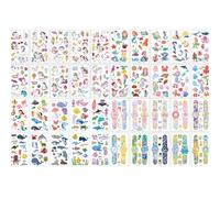 Zzmorni Temporary Tattoos for Children, 400+ Pieces, Cartoon Motifs, Clocks, Unicorns, sea Animals, Mermaids, Skin-Friendly, Gift for Children's Birthdays, Parties Rewards (Combination B)