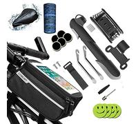 Zzone-1 Bike Tool Kit,Bicycle Pump,Tyre Puncture Repair Kit,16 in 1 Bike Multifunction Tool With Patch Kit,Mountain cycle Frame handlebar Front Tube Pouch Bag.