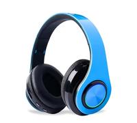 ZZOSRDR Bluetooth Headphones Over Ear, Foldable Lightweight Wireless Headset, Wireless Headphones with Built-in Mic, FM, SD/TF for Online Class, Office, PC, Phone (Blue)
