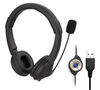 ZZOSRDR USB PC Headsets with Microphone Noise Cancelling Mic & Audio Controls, Wired Stereo Computer Headphone Adjustable Headband PC Headset Earphone for Business Skype Call Center Office Computer