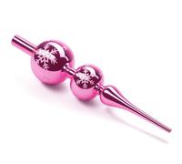 ZZOUFI Glass Christmas Tree Topper, Pink Tree Topper Finial, 31cm Large Xmas Tree Topper Spike, Lightweight Christmas Tree Top, Christmas Pointed Glitter Spherical Glass (Pink)