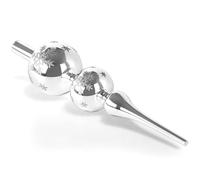 ZZOUFI Glass Christmas Tree Topper, Silver Tree Topper Finial, 31cm Large Xmas Tree Topper Spike, Lightweight Christmas Tree Top, Christmas Pointed Glitter Spherical Glass