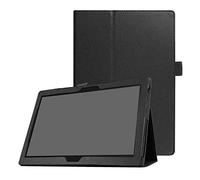 ZZOUGYY Leather Case for Lenovo Tab 4 10/10 Plus, 10.1" Ultra Slim Folio Stand Cover (Black)